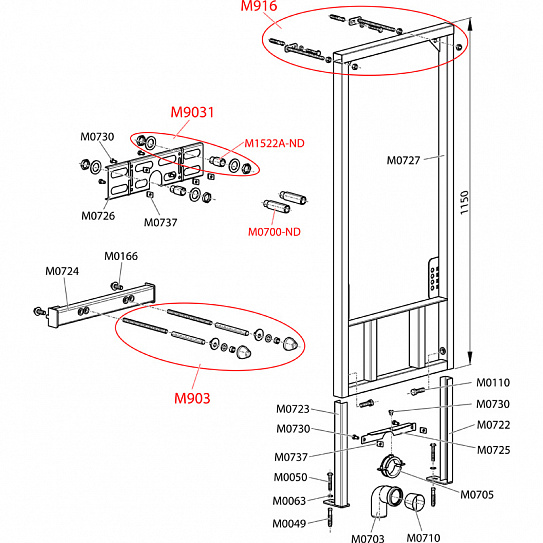Рама для биде AlcaPlast A105/850 