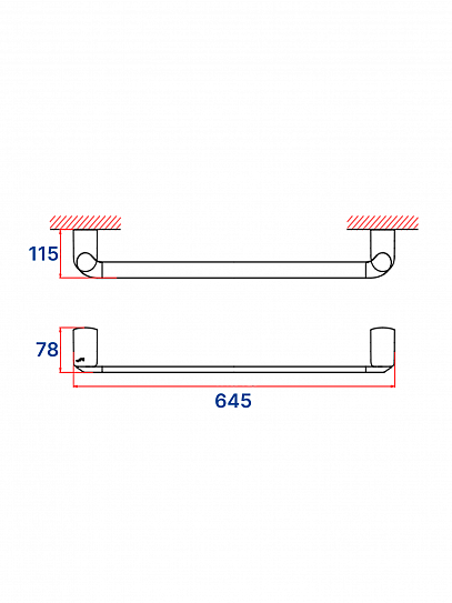 Держатель полотенец 60 см VRI Baciano HG800313