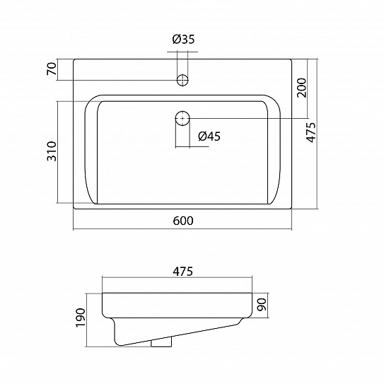 Раковина Aquaton Тигода 60 1WH302082