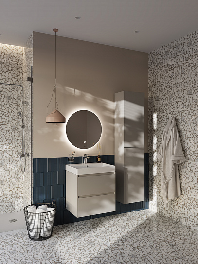 Тумба под раковину Roca Ona 600 бежево-серый матовый 2 ящика A857613510