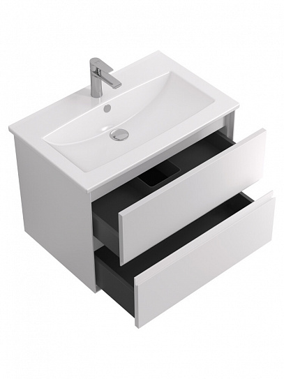 Тумба под раковину Люмин 75 белый матовый (рак.161073 в комплект не входит) AQUATON 1A294001A52B0