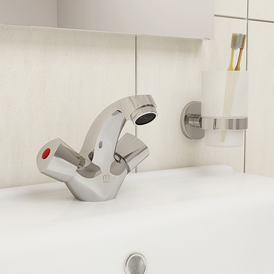 Смеситель для умывальника 426924 Tring TRISB01M01 вентильный