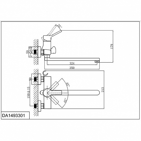 Смеситель для ванны D&K Rhein Dusseldorf DA1493301