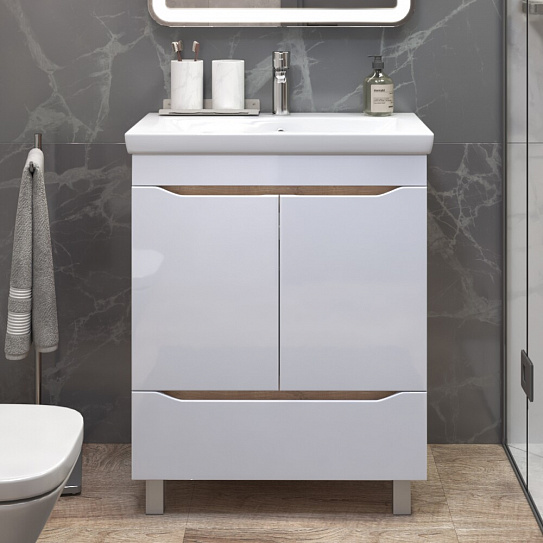 Тумба под раковину GRANI 700-2-1 дуб золотой VIGO 285 (рак.124295 в комплект не входит)