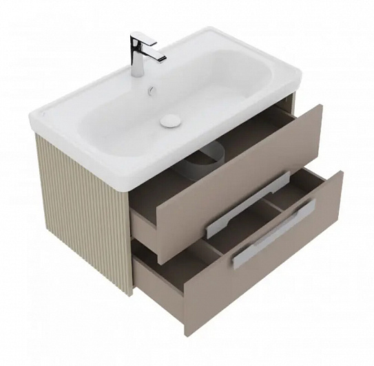 Тумба с раковиной 85 см подвесная AQUATON Ар-Деко 85, кашемир