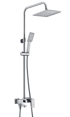 Душевой комплект со смесителем для ванны, 80/115 x 55,1 см WasserKRAFT A17701 (Ливневый дождь)