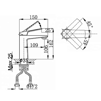 Смеситель для раковины Calorie CAL6721A87