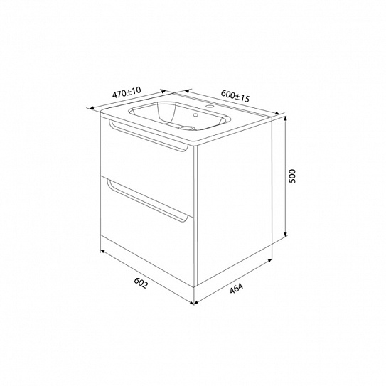 Тумба с умывальником подвесная IDDIS Edifice 60 см светло-серый EDI60L0i95K