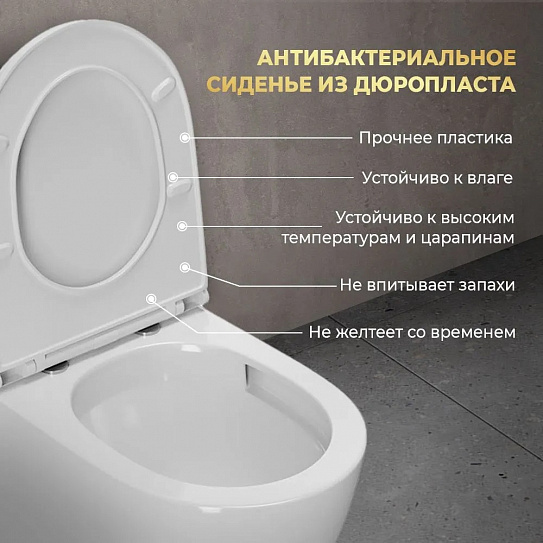 Унитаз подвесной MONTEREY LT-101E-UQ3 торнадо (крепеж, сиденье в комплекте)