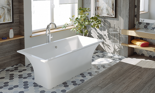 Ванна из литьевого мрамора 170х80 Мадрид BAS ВА00006 белая