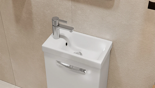 Тумба подвесная Velvex Estea 40.1D белый матовый без раковины