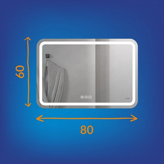 Зеркало с LED подсветкой с антизапотеванием 80x55 Cersanit 051 design pro bluetooth
