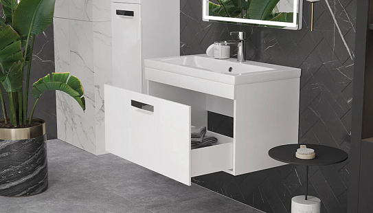 Тумба под раковину Estea 800-0-1 (Moduo) навесная Velvex (раковина в комплект не входит)