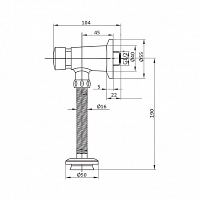 Сантек Кран для писсуара  1.WH30.2.089