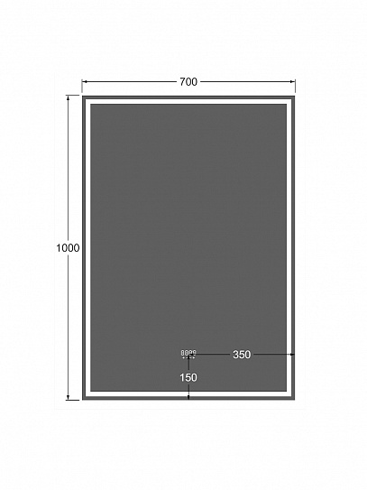 Зеркало для ванной 70х100 Аврора Monterey (подсветка, термообогрев, часы, сенсор на взмах)