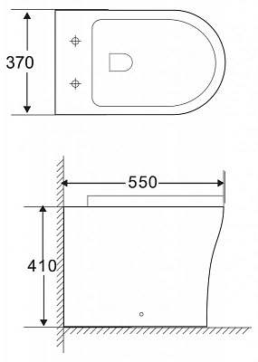 Унитаз приставной безободковый полное примыкание P-trap Belbagno ANCONA  BB1224CBR-P