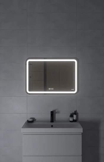 Зеркало с LED подсветкой с антизапотеванием 80x55 Cersanit 051 design pro bluetooth