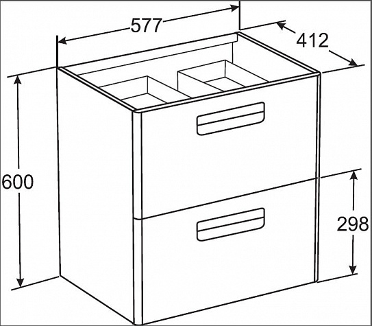 Тумба под раковину Roca The Gap 60 фиолетовая ZRU9302742