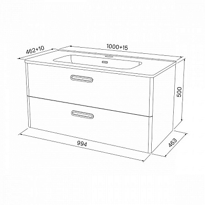 Тумба с раковиной Iddis Brick 100 BRI10W1i95K