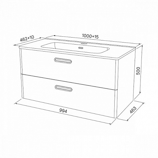 Тумба с раковиной Iddis Brick 100 BRI10W1i95K