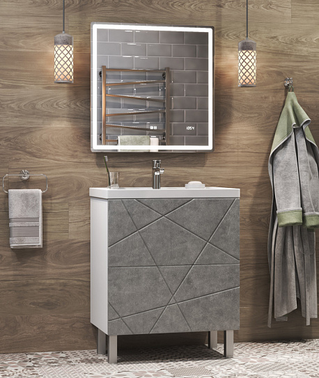 Тумба напольная Vigo Geometry 600-0-2 (под ум Фостер) tn.bsf.GEO.FOS.60.2Y бетон