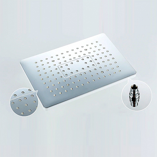Душевая система с тропическим душем Gappo G07-8 G2407-8, белый/хром