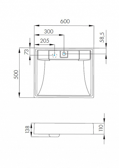 Раковина над стиральной машиной 60х50 Акватон Рейн 60 1A72103KRW010