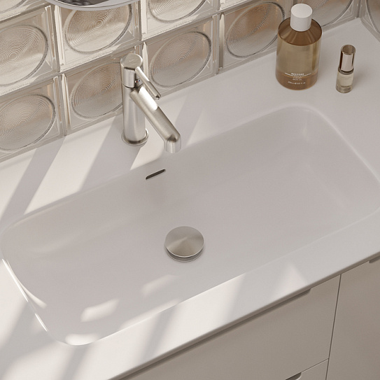 Выпуск IDDIS для умывальника с переливом, латунь, матовый хром, Slide, SLIBC1Wi88