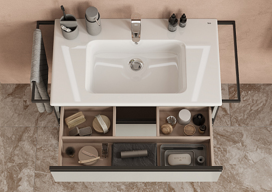 Тумба под раковину Roca Domi 80 2 ящика серый матовый ZRU9307874