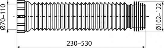 Гибкая подводка для выпуска унитаза 230-530 AlcaPlast A97SN