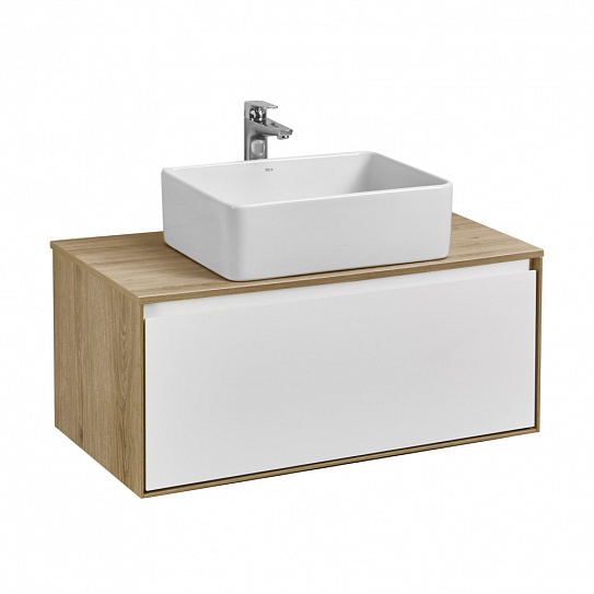Тумба под накладную раковину Aquaton Либерти 90 дуб эльвезия белый глянец 1A279901LYC70