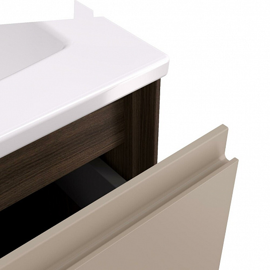 Тумба под раковину Люмин 75 Орех Франклин/Капучино (рак 161073 в комплект не входит) AQUATON 1A294001A5OK0