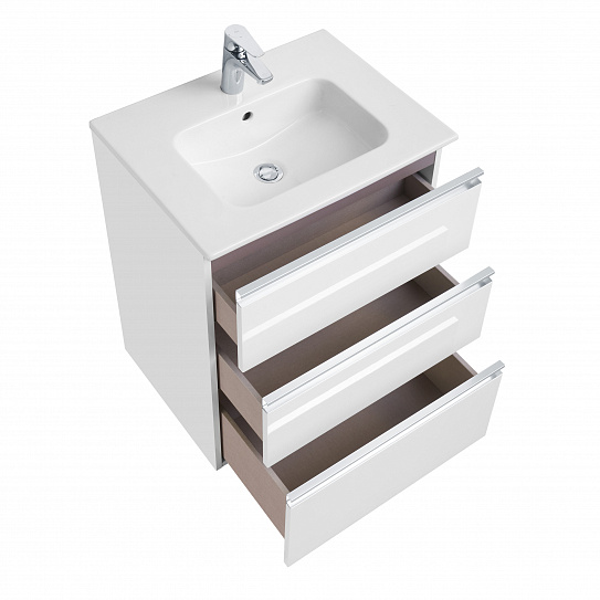 Тумба с раковиной Roca The Gap 60 белый глянец 3 ящика A857404806