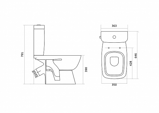 Унитаз-компакт Santek Нео Лайт slim(сиденье дюропласт) 1WH302471