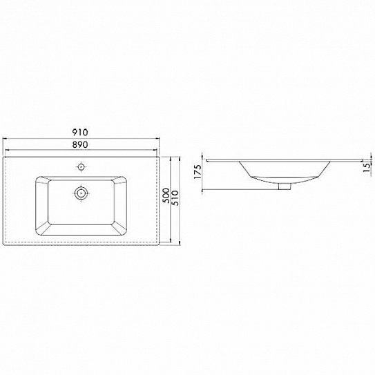 Раковина OPADIRIS IBIZA 91 черный антрацит (Cerastyle) 050409-u97-01