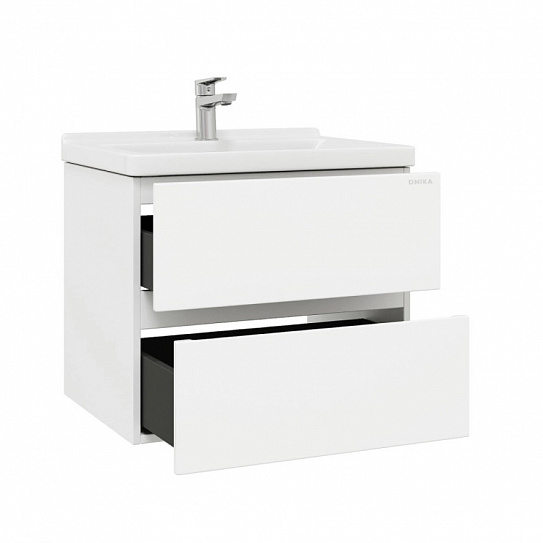 Тумба под раковину Эвада 60 подвесная, белая (рак.150179 в комплект не входит) Onika 106156