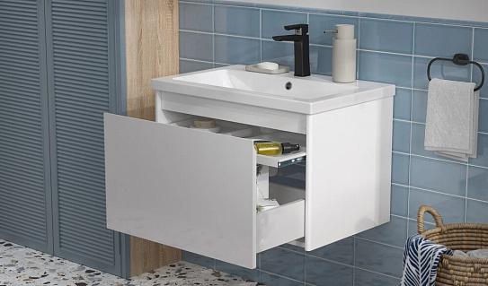 Тумба под раковину Klaufs 700-0-1 (Como) навесная белый Velvex