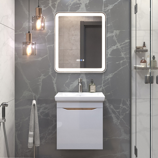 Тумба подвесная с раковиной Vigo Grani 500-0-1 028 дуб золотой