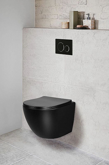 Унитаз подвесной безободковый черный Cerutti SPA SELLA Aria MB CT9160