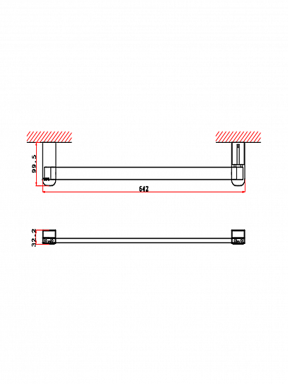 Держатель полотенец 60 см VRI Bauta HG800913 латунь