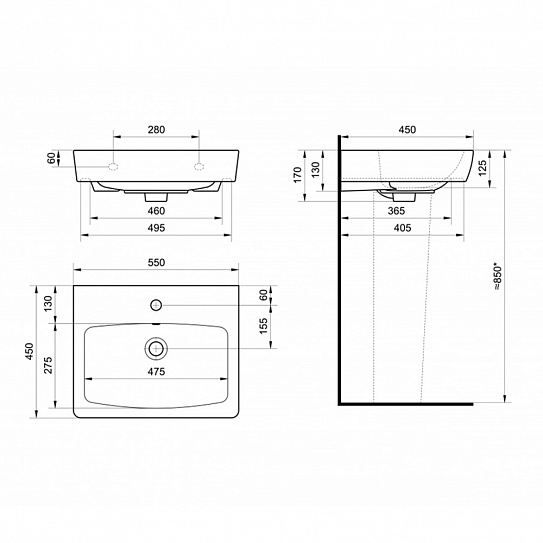 Раковина Aquaton Нео 55 1WH302185