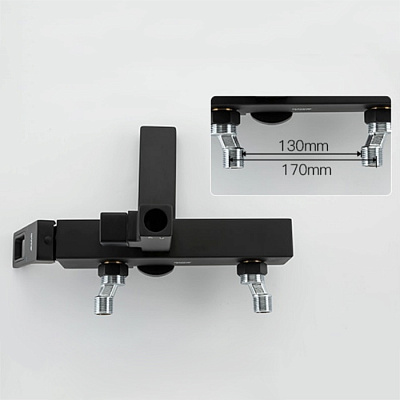 Душевая система с тропическим душем и смесителем Gappo G2417-6 латунь, цвет черный матовый