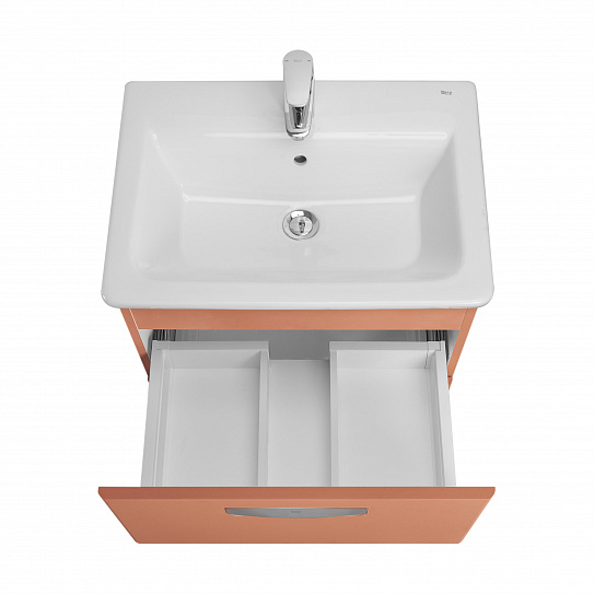 Тумба под раковину Roca The Gap Original 60, 2 ящика, терракота, ZRU9307837