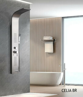 Душевая панель из нержавеющей стали CELIA BR, Cerutti CT10405, цвет матовая нержавеющая сталь, размер 1500мм