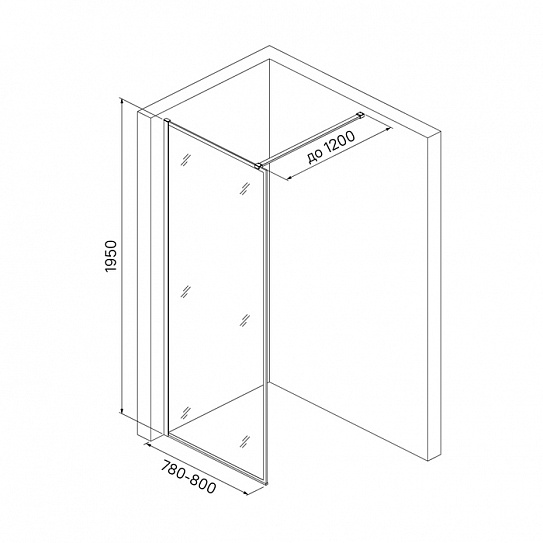 Душевая перегородка Walk In Iddis Slide 80x195 SLI8BS8i23