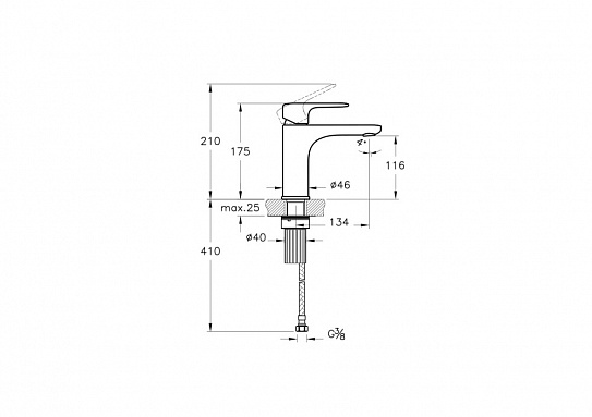 Смеситель Root Round для раковины, брашированный никель Vitra A4270634EXP