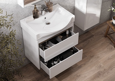 Тумба под раковину Aquaton Нортон 65 белая 1A248801NT010