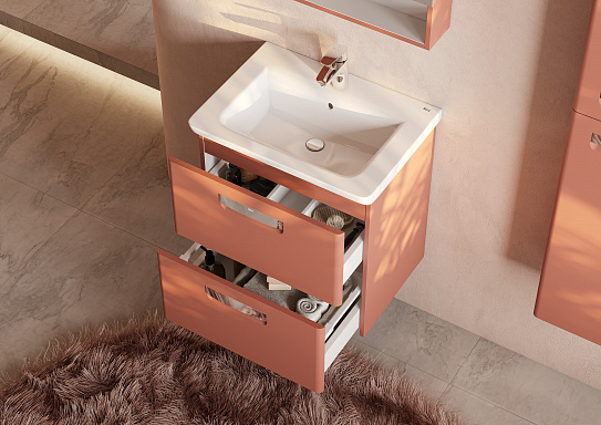 Тумба с раковиной Roca The Gap Original 60 2 ящика, ZRU9307837, терракота