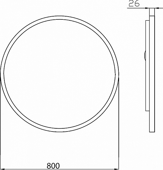 Зеркало Vallessi круглое с подсветкой 80 см Boheme 545/2