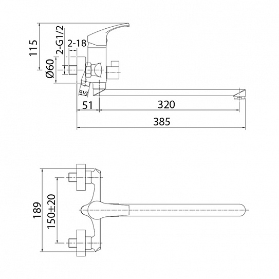 Смеситель для ванны Milardo Sterm STESB02M10